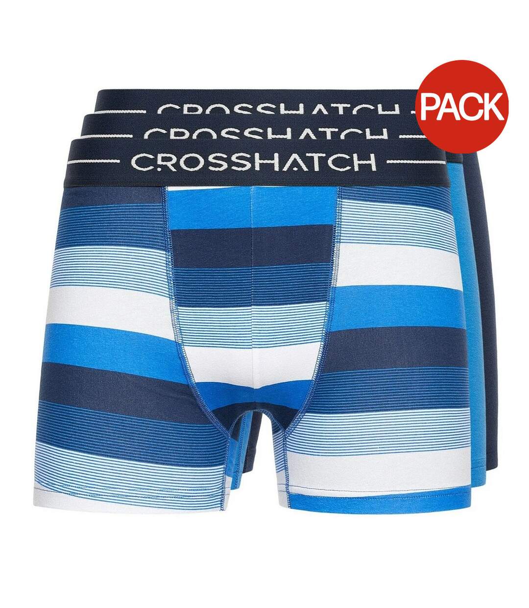 Pack of 3  Mens avocet boxer shorts  blue/navy/white Crosshatch-1