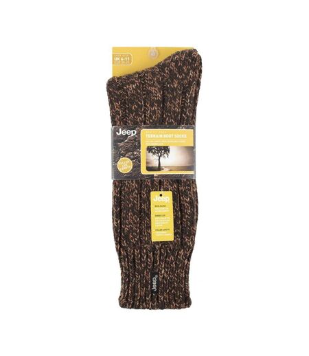 1 Pack Men's Ribbed Wool Hiking Socks | Knit Design Padded Boot Socks