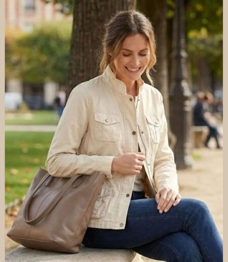Veste Saharienne Zippée Femme Sable (Réf. AE1165SA)
