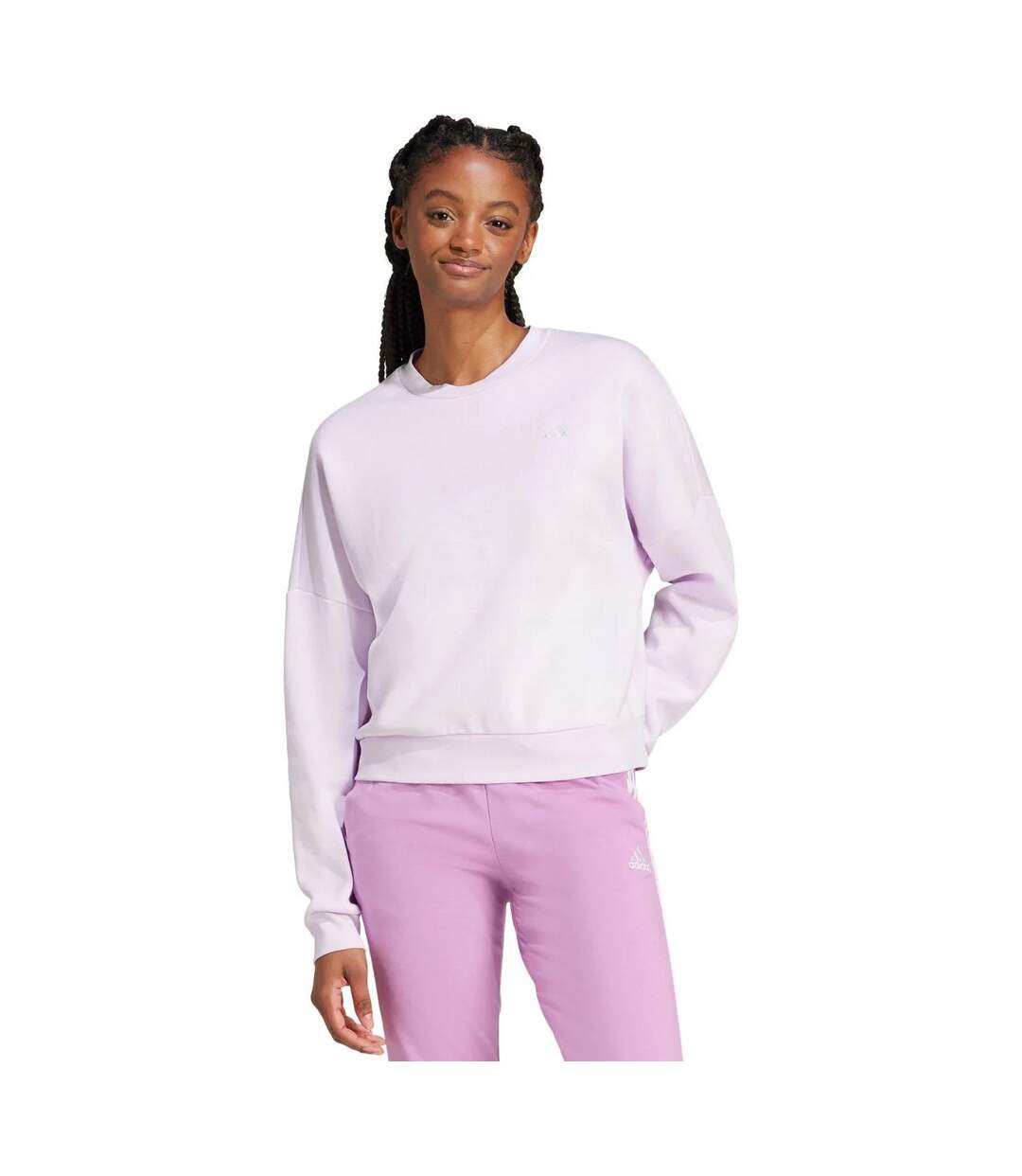 Sweat Style Logo Essentials Femme Violet Clair Adidas-1