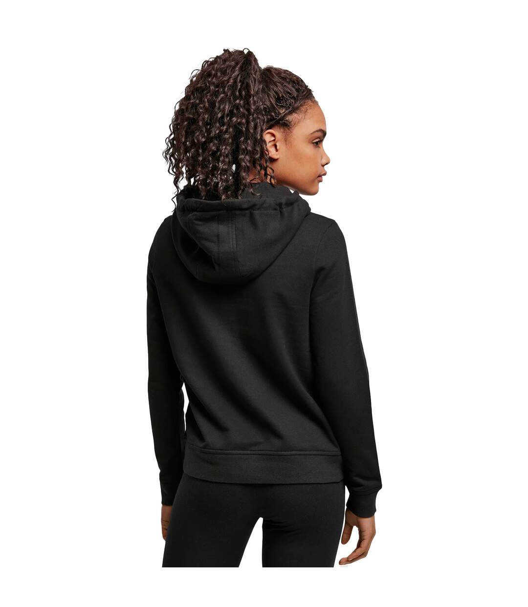 Womens/ladies Basic Hoodie Black Build Your Brand-3