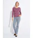 T-shirt jacquard fleuri col rond-3