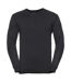 Russell Collection Mens V-Neck Knitted Pullover Sweatshirt (Black)