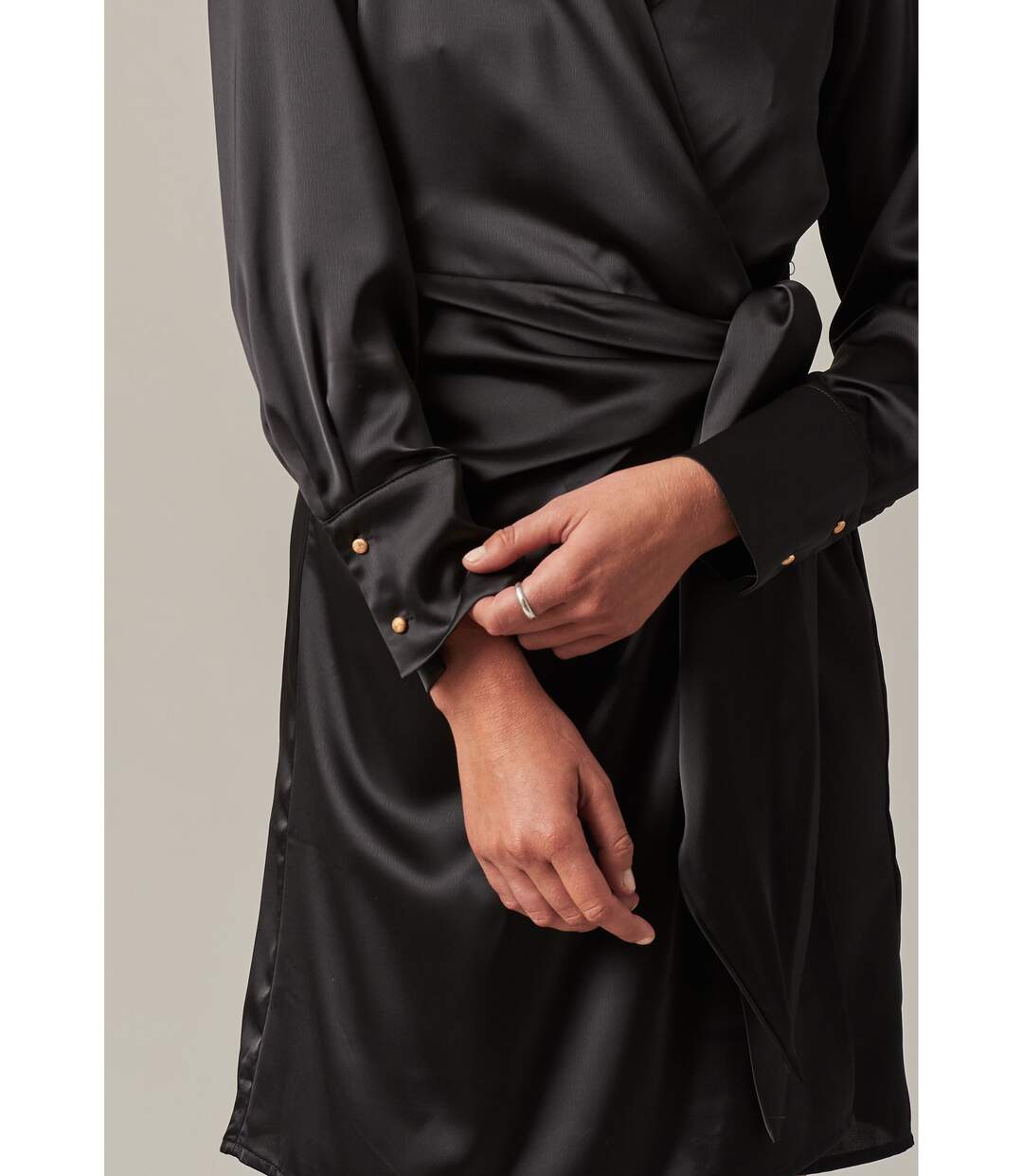 Robe portefeuille en satin pour femme UMBELLI