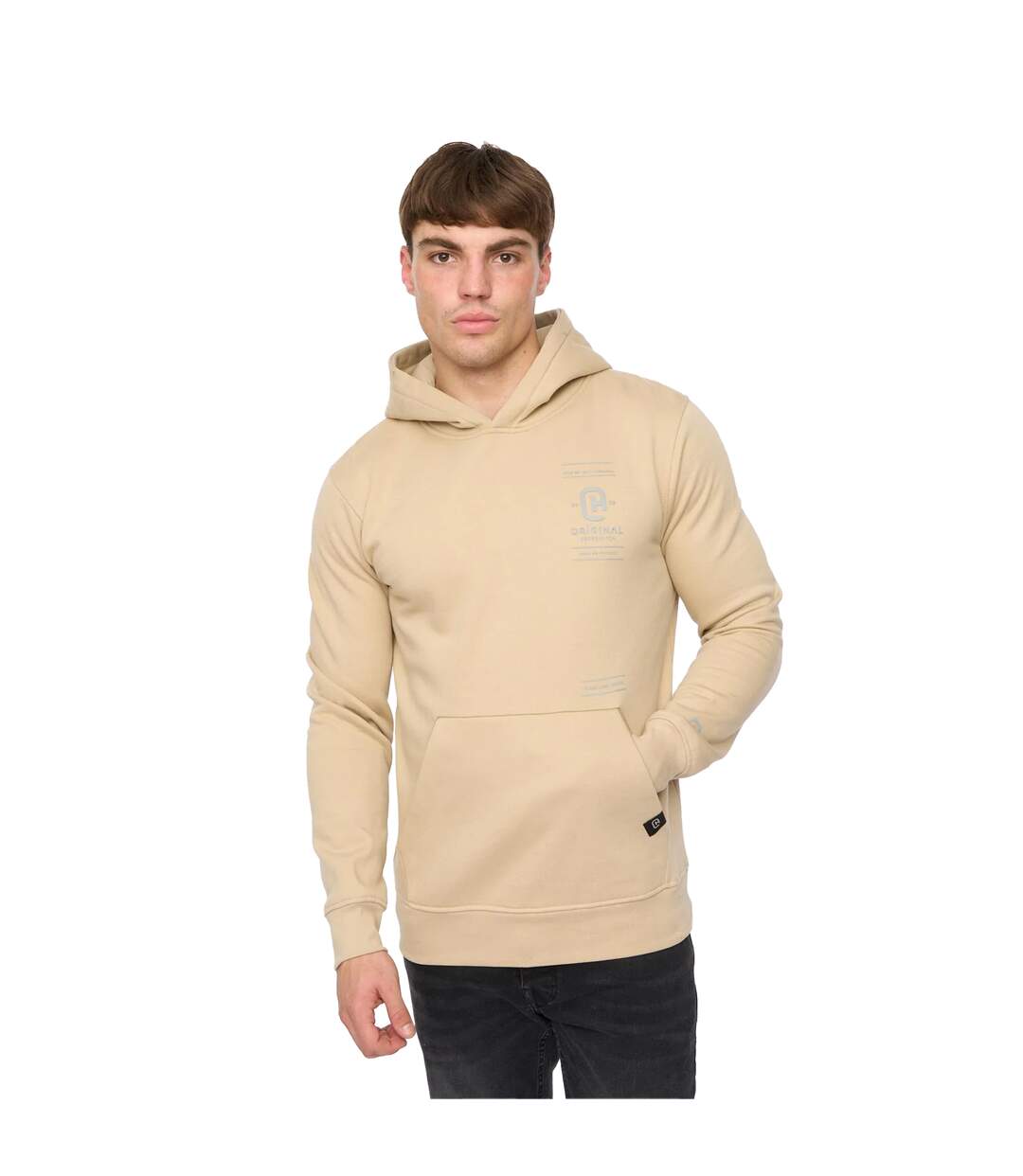Sweat À Capuche Jamolat Homme Beige Gris Crosshatch-4