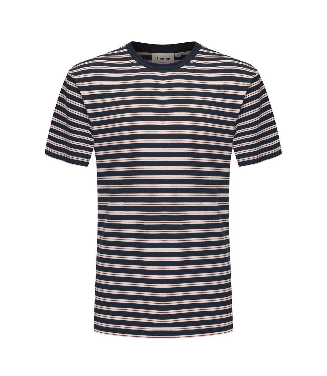 T-shirt Motif/style À Rayures Homme Bleu Marine Foncé Firetrap-1