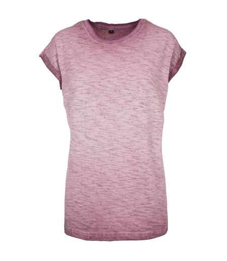 T-shirt Motif/style Teinture Par Pulvérisation Femme Bordeaux Build Your Brand