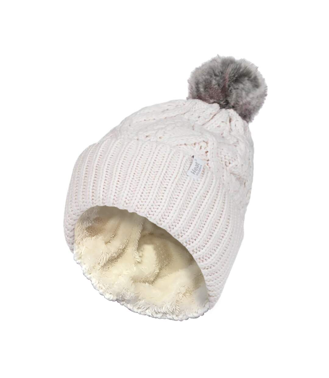 Bonnet Femme Tricot Thermique Slouch avec Pompon