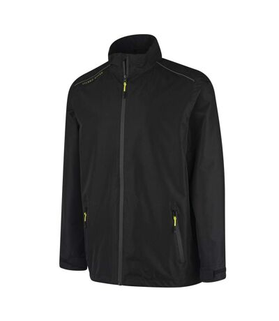 Mens storm cuff golf waterproof jacket black Island Green