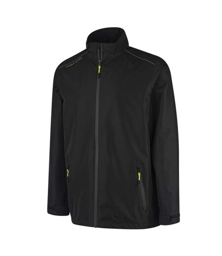 Mens storm cuff golf waterproof jacket black Island Green