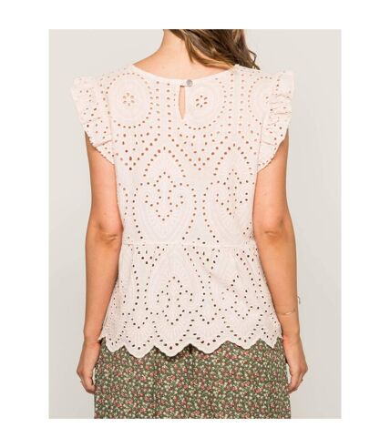 Top col rond broderies anglaises FOUE - Dona X Lisa