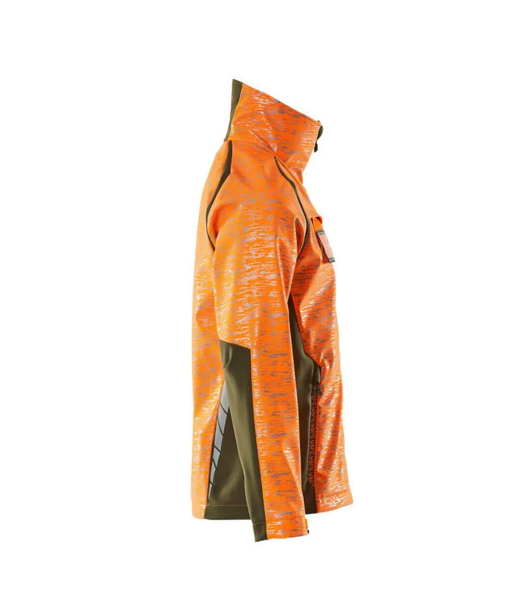 Mens Accelerate Safe Soft Shell Jacket Hi Vis Orange Moss Green Mascot-4