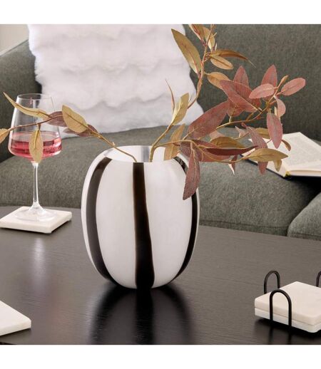 Vase Déco en Verre Piero 20cm Noir & Blanc