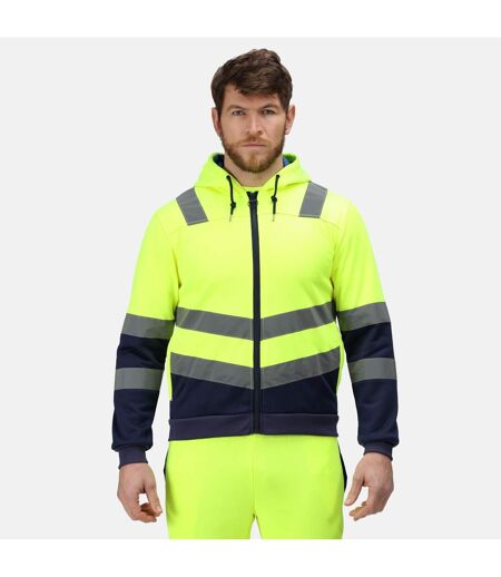Mens Hi-vis Full Zip Jacket Yellow Navy Regatta Professional