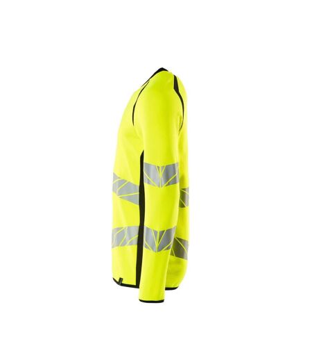 Sweat Motif/style Deux Tons Accelerate Safe Premium Homme Jaune Fluo Noir Mascot