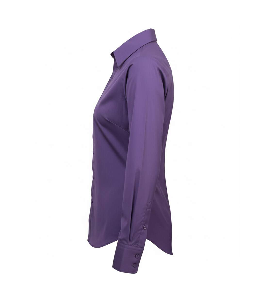 Womens/ladies Poplin Long-sleeved Blouse Purple Premier-3