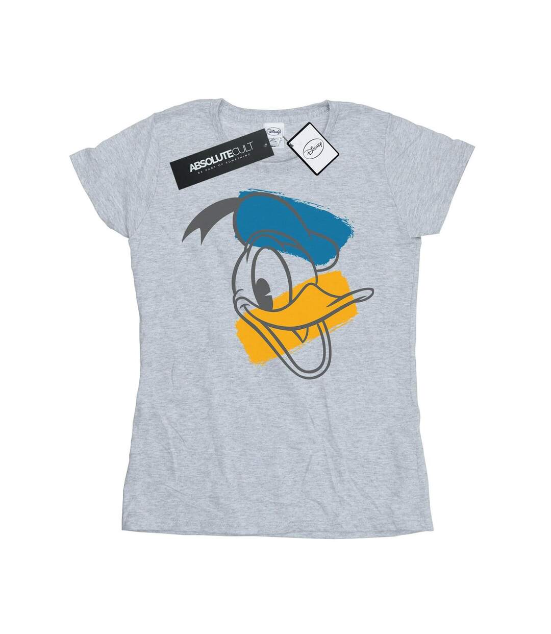 Disney Femme/Les femmes - T-shirt en coton avec tête de Donald Duck (Gris sportif) - UTBI31051-1
