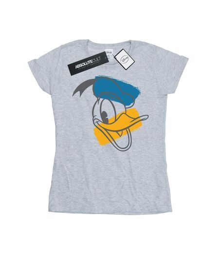 Disney Femme/Les femmes - T-shirt en coton avec tête de Donald Duck (Gris sportif) - UTBI31051