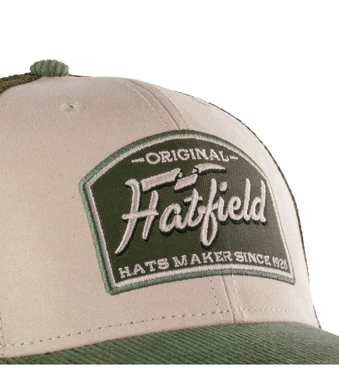 Casquette trucker avec filet bi-matière semi curved avec patch Logo Hatfield-5
