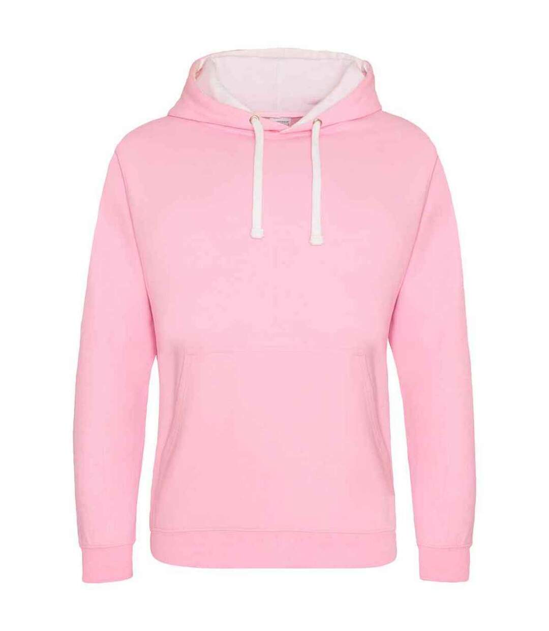 Sweat à capuche varsity femme rose clair / blanc Awdis-1