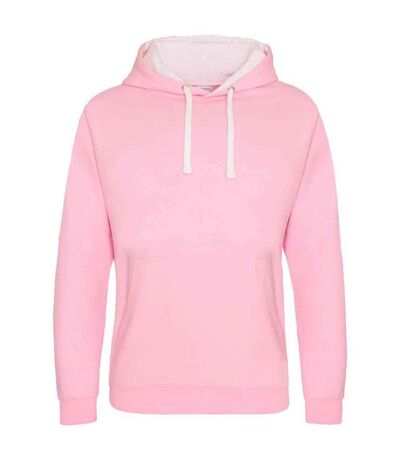 Sweat à capuche varsity femme rose clair / blanc Awdis