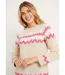 Pull doux  jacquard raglan col rond-4