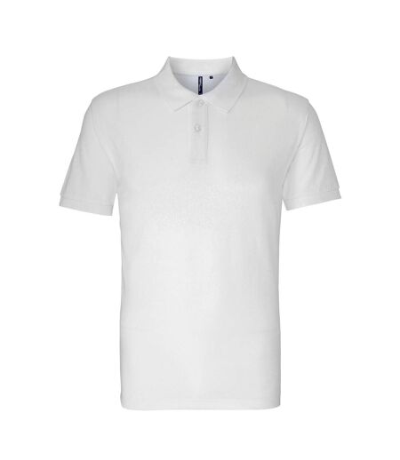 Asquith & Fox Mens Plain Short Sleeve Polo Shirt (White)