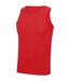 Mens vest top fire red AWDis Cool-1