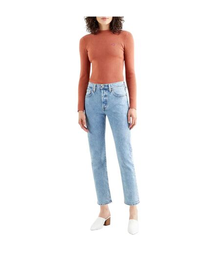 Womens/ladies 501 Straight Ankle Grazer Jeans Light Blue Levis