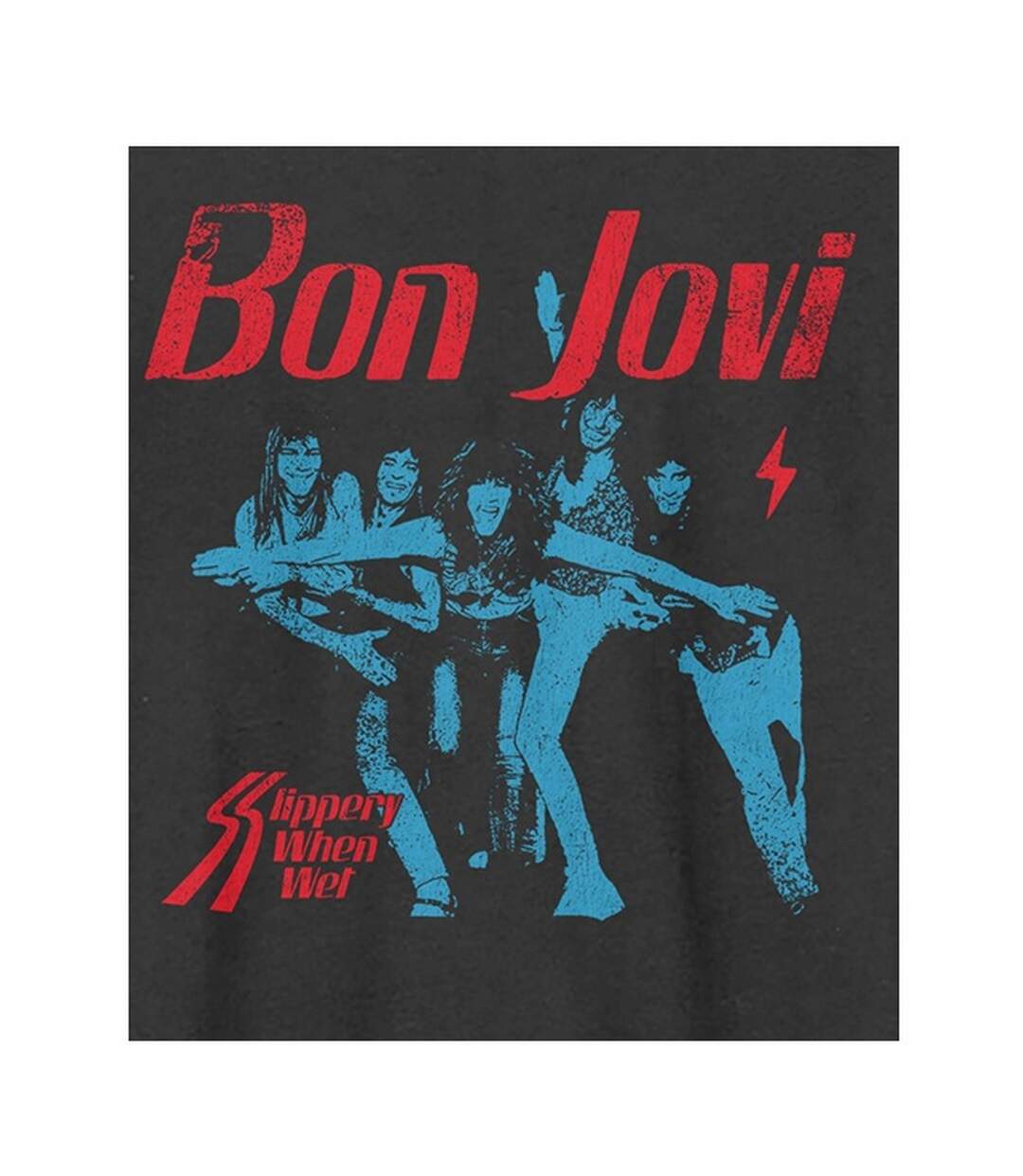 T-shirt Slippery When Wet Adulte Charbon Bleu Amplified-2