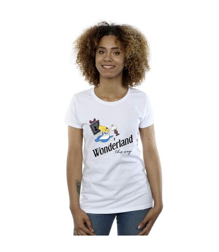 Disney T-shirt en coton Femmes/Ladies Alice In Wonderland This Way (Blanc) - UTBI6922