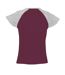 SOLS Womens/Ladies Milky Contrast Short/Sleeve T-Shirt (Burgundy/Grey Melange) - UTPC301