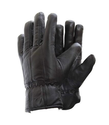 Mens Soft Sheep Skin Genuine Leather Gloves (Black) - UTGL103