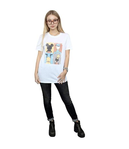Disney Femme/Ladies - Mickey Mouse Four Backs - T-shirt boyfriend en coton (Blanc) - UTBI35924