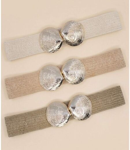 Ceinture en élasthanne et Polyester pour Femme - élégance Intemporelle - Couleur écru