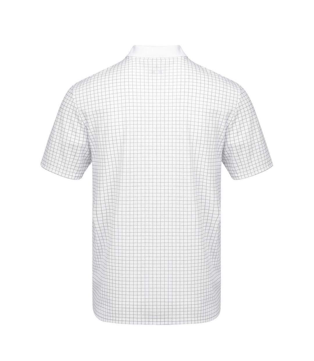 Polo Golf Motif/style À Carreaux Homme Blanc Slazenger-2