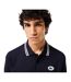 Mens Striped Premium Cotton Polo Shirt Black Lacoste-4