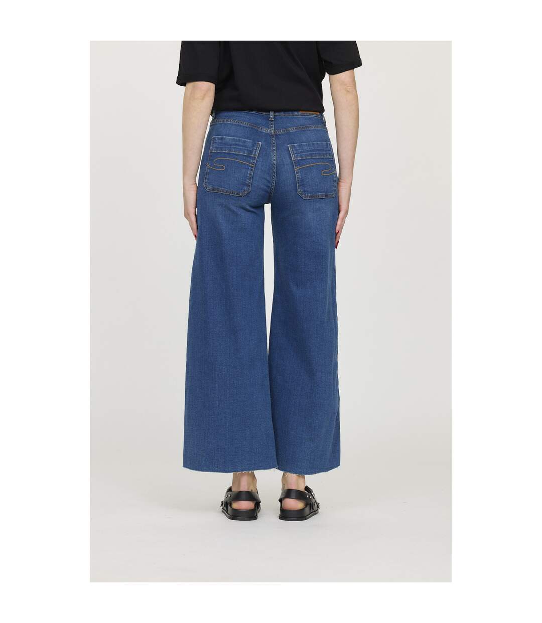 Jean coton cropped flare JOULIA-3