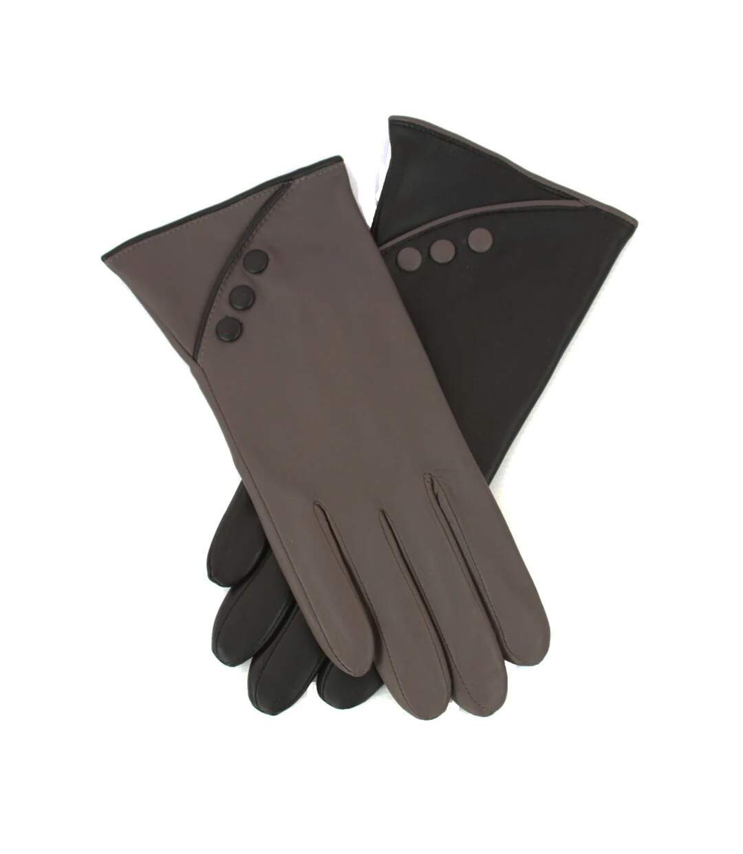 Gants caroline femme noir / gris Eastern Counties Leather-1