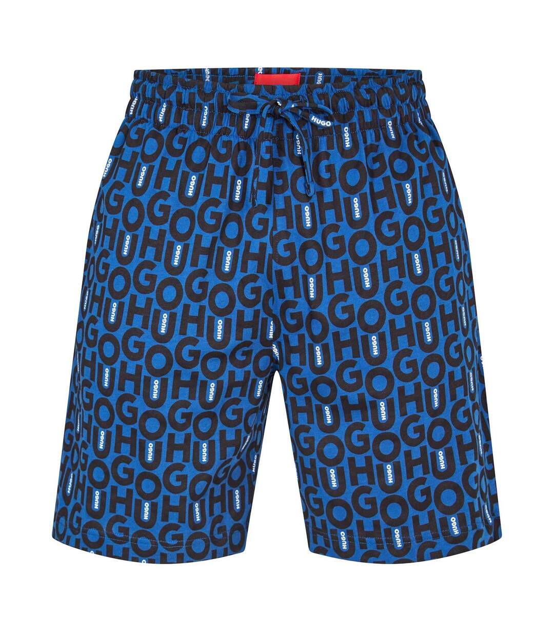 Short De Jogging Motif/style Logo Partout Homme Bleu Foncé Hugo-1