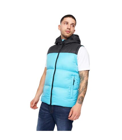 Mens chemerley hooded vest turquoise/black Crosshatch