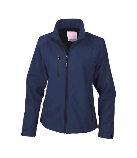Ladies/womens La Femme2 Layer Base Softshell Breathable Wind Resistant Jacket Navy Blue Result