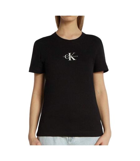 T-shirt noir femme calvin klein jeans monologo slim - s