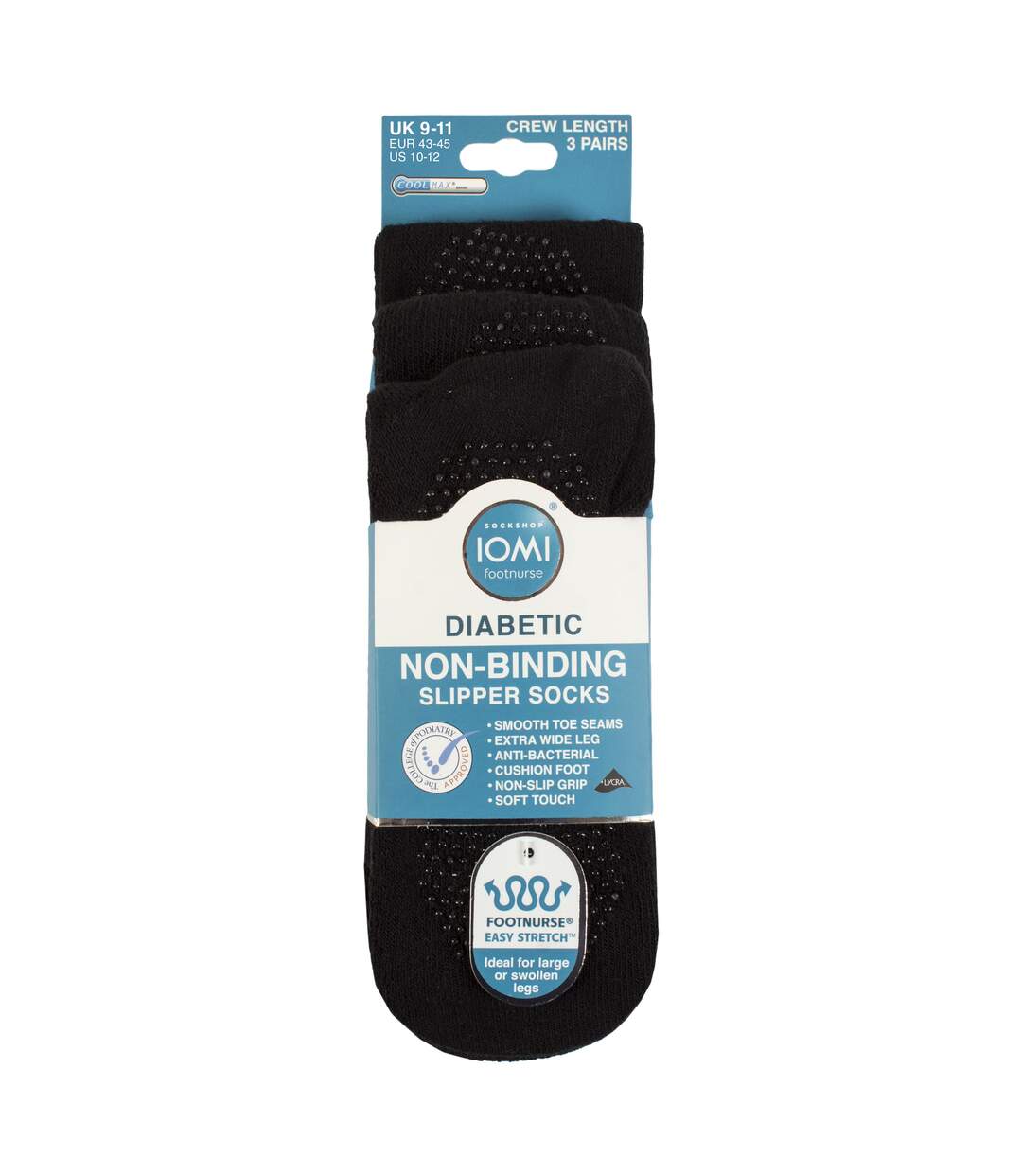 3 Pairs Diabetic Socks with Grips | Extra Wide Non Slip Slipper Socks-2
