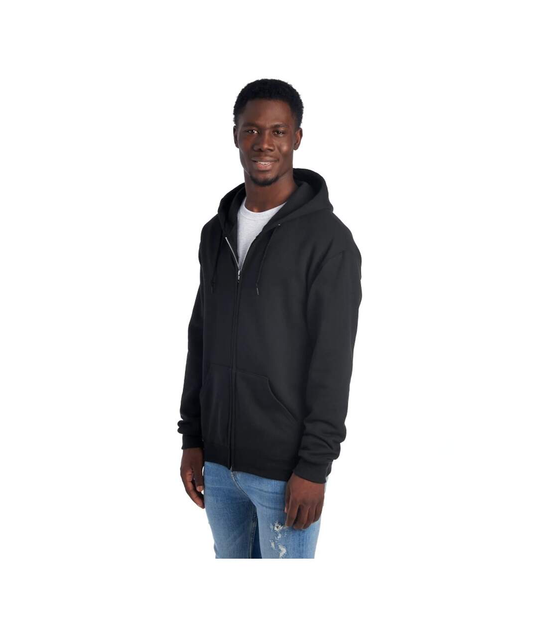 Unisex Adult Nublend Full Zip Hoodie Black Jerzees-4