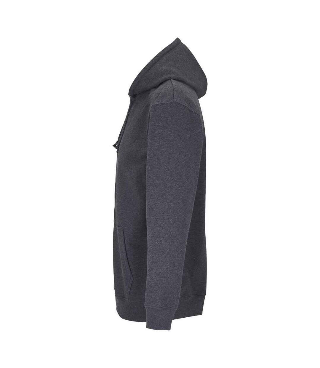 Veste à capuche carter adulte charbon chiné SOLS