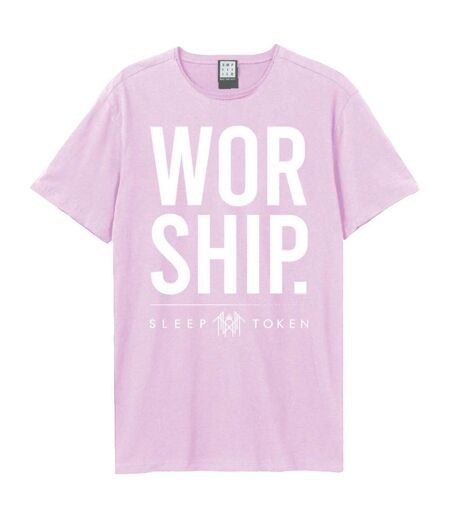 T-shirt adulte unisexe avec jeton de sommeil pour l'adoration rose Amplified