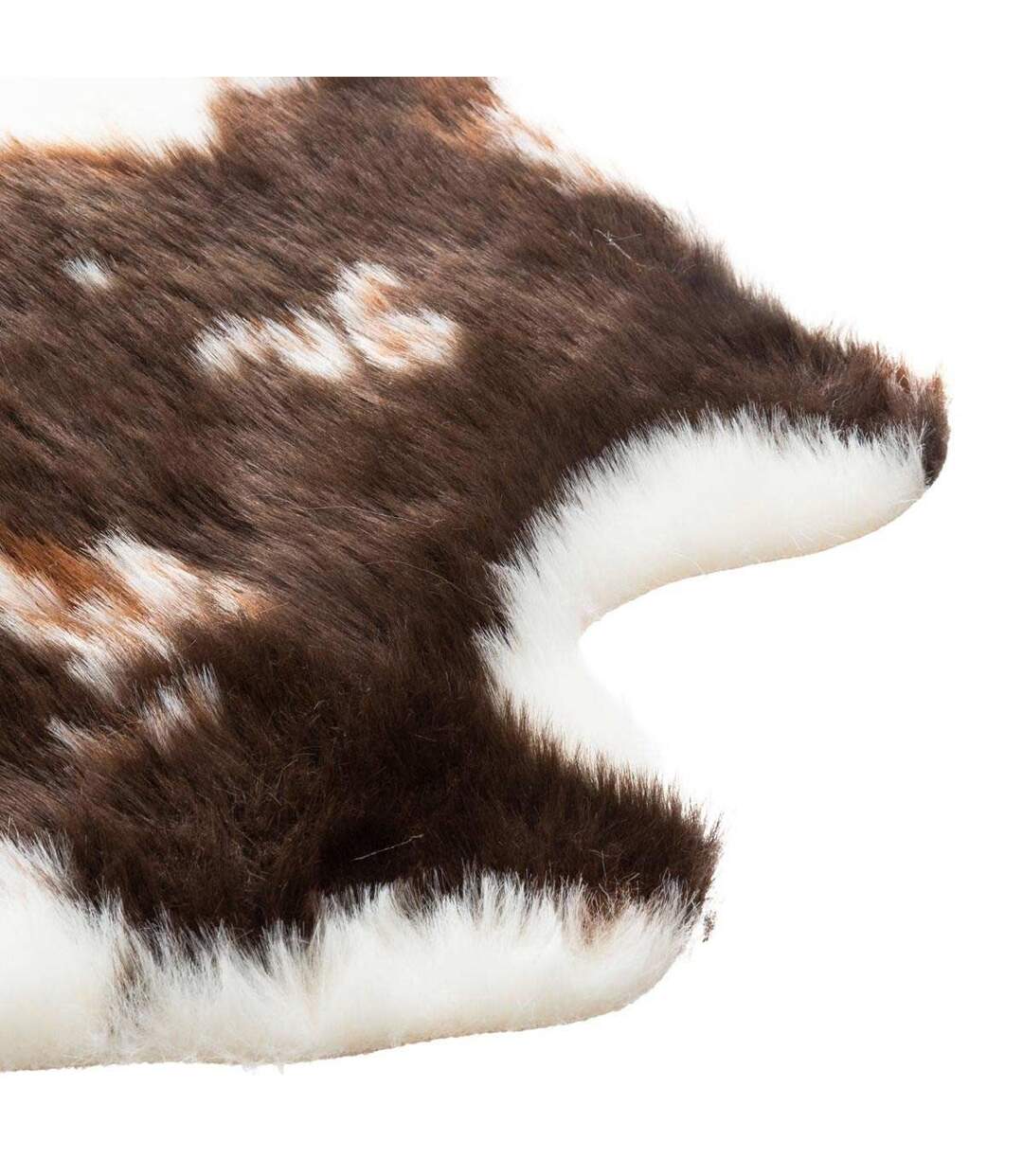 Tapis Déco Vache 94x100cm Blanc & Marron-3