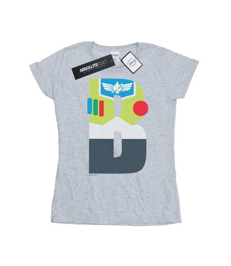 Disney Femme/Les femmes Alphabet B Is For Buzz Lightyear Cotton T-Shirt (Gris sportif) - UTBI44286