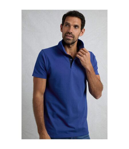 Mens miles pique organic polo shirt cobalt blue Weird Fish